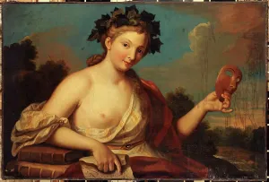 Canvasmaterial Prints: Allegory of comedy, 1856. Creator: Edmond Collignon