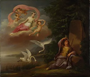 Swans Prints: Allegory of Crown Princess Josefina's arrival in Sweden, 1823. Creator: Fredric Westin