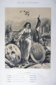 Allegory of French patriotic emblems, 1870