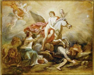 Pegasus Prints: Allegory to the glory of Voltaire, c1773 — 1783. Creator: Unknown
