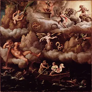 Dragons Prints: An Allegory of Immortality, c1540. Creator: Giulio Romano