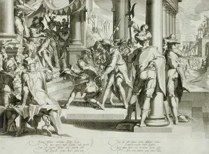 Willem Swanenburgh Prints: Allegory of Justice, 1607. Creator: Willem van Swanenburg