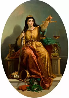 Legal History Collection: Allegory of Justice, c. 1870. Creator: Anonymous