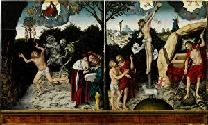 Justice Gallery: Allegory of Law and Grace, after 1529. Artist: Cranach, Lucas, the Elder (1472-1553)