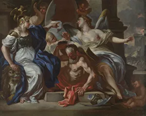 World History Prints: An Allegory of Louis XIV, um 1700. Creator: Solimena, Francesco (1657-1747)