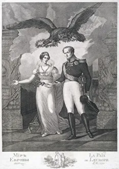 Elizabeth Alexeievna Of Russia Gallery: The Allegory of the Peace of Europe, 1814. Artist: Cardelli, Salvatore (active 1800s)