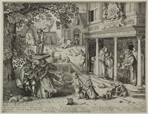 Imitation Prints: An Allegory of Relations between the Generations, 1608. Creator: Pieter Serwouters