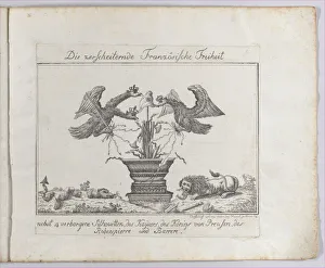 Mythological Collection: Allegory representing the freedom of France with four silhouettes, 1793-1800. Creator: Anon
