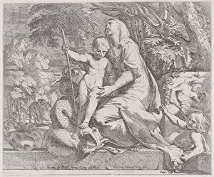 Giovanni Giacomo De Rossi Gallery: An allegory of the rest on the flight into egypt, 1650-55. Creator: Giovanni Cesare Testa