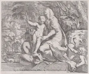 An allegory of the rest on the flight into egypt, 1650-55. Creator: Giovanni Cesare Testa An allegory of the rest on the flight into egypt, 1650-55. Creator: Giovanni Cesare Testa