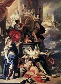 Angels Prints: Allegory of Rule, 1690. Creator: Francesco Solimena
