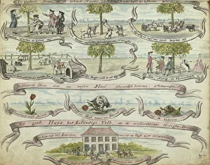 Defecating Prints: Allegory of society, 1777. Creator: Jan Brandes