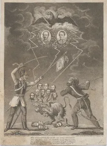 War Of Independence Prints: Allegory of the suppression of the Hungarian Revolution in 1849, 1849