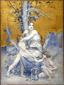 Hour Glass Prints: Allegory of time, 1896. Creator: Unknown