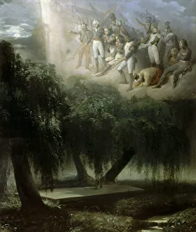 Jean 1786 1864 Prints: Allegory at the Tomb on Saint Helena: Napoleon's Army Mourning His Death