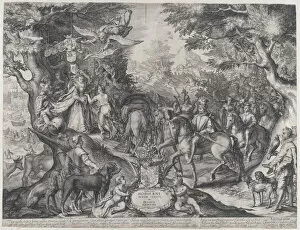 Stag Gallery: Allegory of the Triumph of the Netherlands over Spain, 1600. Creator: Jan Saenredam