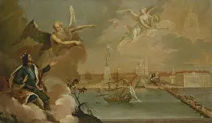 Sea Battle Prints: Allegory of the Victory of the Russian Fleet over the Turks in the Turkish War of 1768-1774