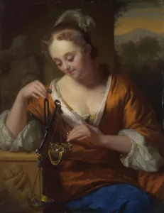 Avarice Gallery: Allegory of Virtue and Riches, ca. 1665-1667. Artist: Schalcken, Godfried Cornelisz (1643-1706)