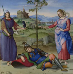 Magnanimity Prints: An Allegory (Vision of a Knight), c. 1504. Artist: Raphael (1483-1520)