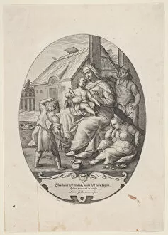 Oval Shaped Gallery: Allegory on Widowhood and Orphanage, 1590-1630. Creator: Lambert Cornelisz