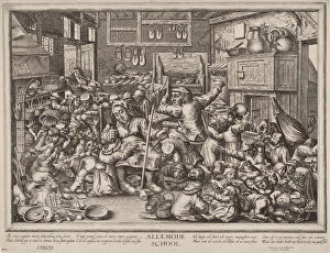 Allemode School (The Shoemaker and the spinster as schoolmasters). Artist: Ballieu, Pieter de (1613-1660)