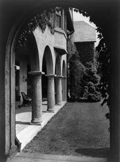 Allgates, the home of the Horatio Gates Lloyd family, side entrance to home, between 1918 and 1923. Creator: Frances Benjamin Johnston