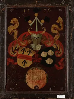Wealthy Prints: Alliance Coat of Arms Stralenberg/Stalburg, 1526. Creator: Conrad Faber von Creuznach