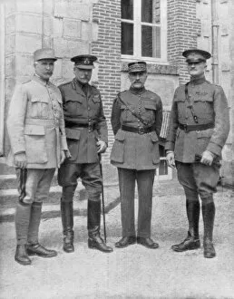 The four Allied commanders, Chateau Bombon, France, 1918