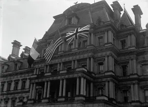 Us Government Prints: Allied Commission To U.S - Allied Flags On State Department