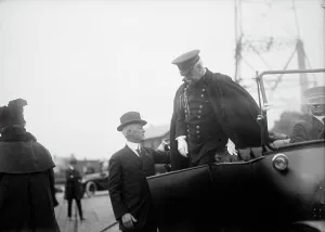 Allied Commission To U.S. Boarding Mayflower For Trip To Mount Vernon: General H.L. Scott, 1917. Creator: Harris & Ewing. Allied Commission To U.S. Boarding Mayflower For Trip To Mount Vernon: General H.L. Scott, 1917. Creator: Harris & Ewing