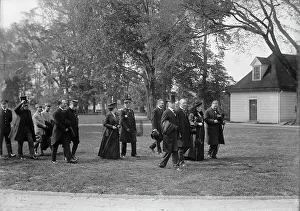 Viviani Rene Prints: Allied Commission To U.S. At Mount Vernon - In Groups Stolling About Grounds