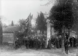 Allied Commission To U.S. At Mount Vernon: Groups At Tomb of Washington, 1917. Creator: Harris & Ewing. Allied Commission To U.S. At Mount Vernon: Groups At Tomb of Washington, 1917. Creator: Harris & Ewing