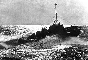 Allied Collection: Allied motor torpedo boat on patrol off the French coast, 1944