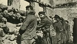 Allied soldiers in Flanders, First World War, 1915, (c1920). Creator: Unknown