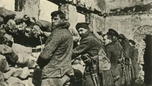 Sandbags Prints: Allied soldiers in Flanders, First World War, 1915, (c1920). Creator: Unknown