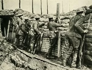 Allied soldiers using periscopes, Flanders, First World War, 1915-1916, (c1920). Creator: Unknown