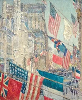 Central America Gallery: Allies Day, May 1917, 1917. Creator: Frederick Childe Hassam