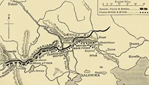 Frank A Mumby Prints: The Allies Line facing the Bulgarians in the closing Campaign of 1916, (c1920)
