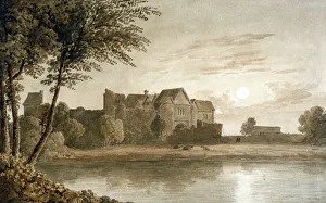 Jd Harding Prints: Allington Castle, near Maidstone, Moonlight, 19th century