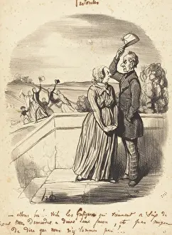 Husband Prints: Allons bon!... voila les Grafignons... 1845. Creator: Honore Daumier
