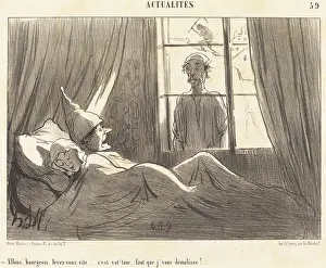 Surprise Prints: Allons, bourgeois, levez-vous vite... 1852. Creator: Honore Daumier