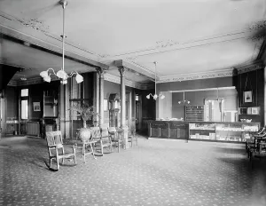 Reception Hall Prints: Alma Sanitarium, reception hall and office