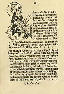 Religious Practices Prints: The Almighty, with the Paternoster, Ave Maria and Credo in German, 1915. Creator: Unknown