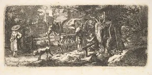 Johann Christian Erhard Prints: Alms given by a cart driver, 1814. Creator: Johann Christian Erhard