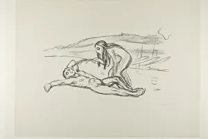 Bending Over Prints: Alpha and Omega, 1908/09. Creator: Edvard Munch