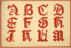 Alphabet, letters A-M, upper case