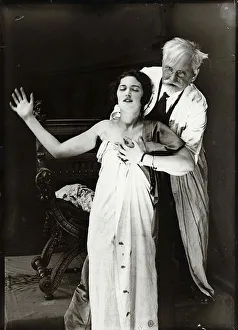 Czechia Prints: Alphonse Mucha and Jaroslava posing for poster DeForest Phonofilm, 1927