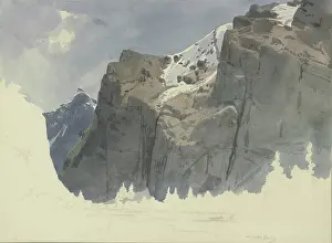 Geological Prints: Alpine landscape, 1849. Creator: Carl Theodor Reiffenstein