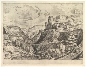 Alpine Landscape with a Deep Valley from The Large Landscapes, ca. 1555-56