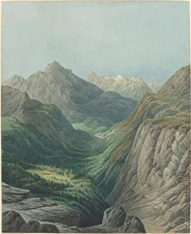 An Alpine Valley, 1878. Creator: Rodolphe Leon Berthoud